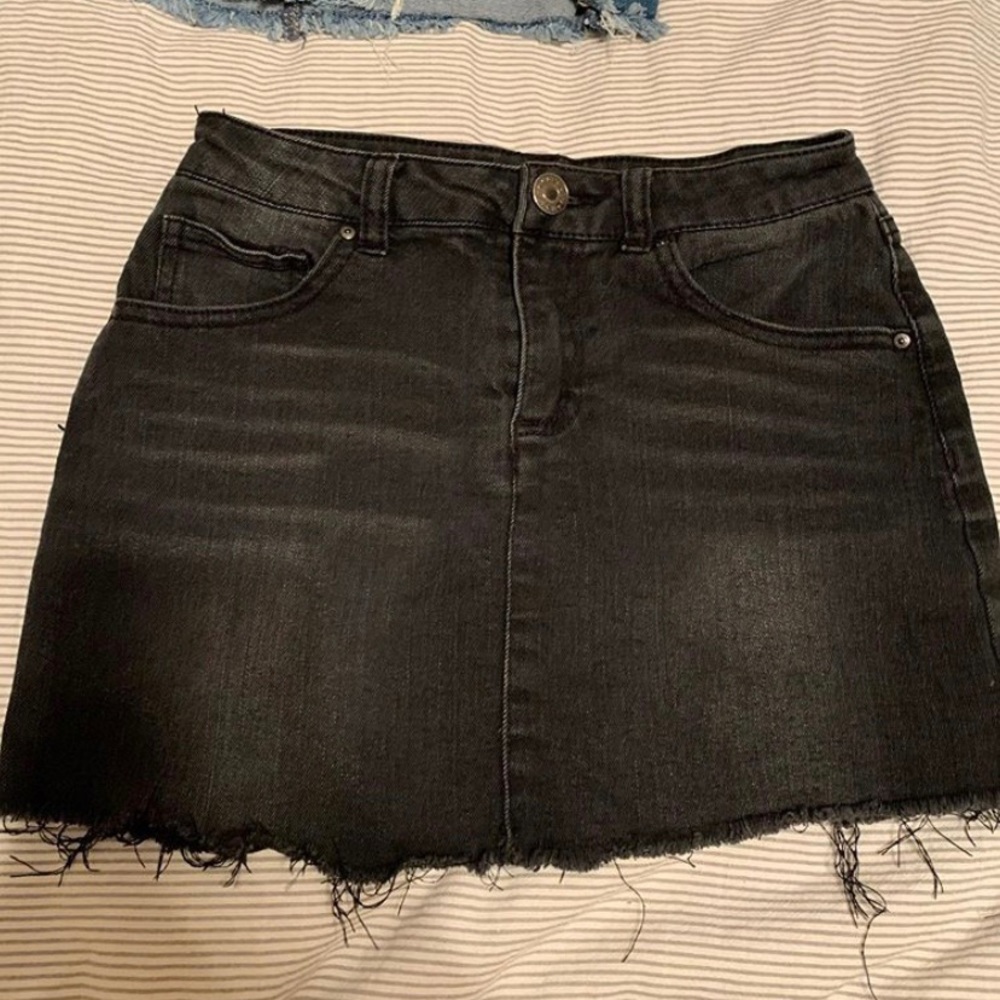 black denim skirt